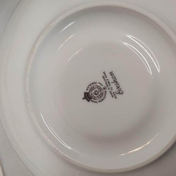 ROYAL WORCESTER EVESHAM (ring holder) ORIGINAL 1960'S GREEN & GOLD FINE CHINA - Picture 10 of 12